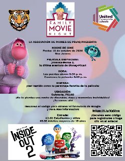 informacion sobre la noche de cine en ps 14, el 10 de octubre a las 6:00